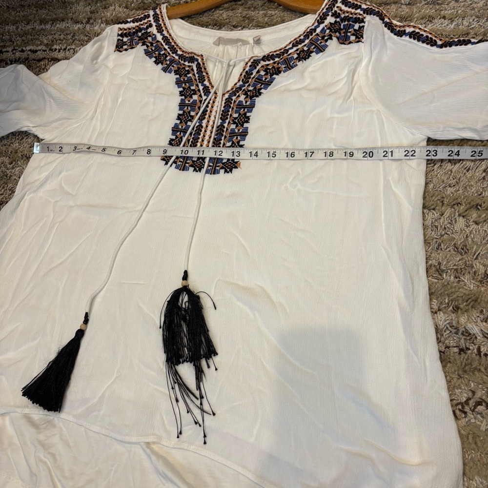 Soft Surroundings XL Boho Peasant Blouse top embroidered - Picture 9 of 12